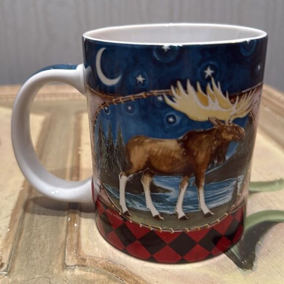 Set of Two Downeast Concepts Cape Shore Moose Moon Stars Cabin Mugs - Picture 10 of 12